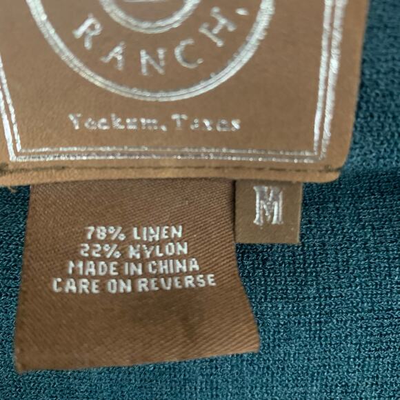 Double D Ranch Linen Cardigan Womens Medium Green Long Sleeve Sweater - Picture 5 of 6